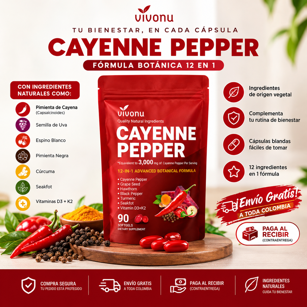 CAYENNE PEPPER: ¡Potencia tu metabolismo con el poder de la Cayena!
